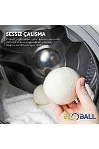 Ecoball 3 Adet Yün Kurutma Topları Doğal Yumuşatıcı Çamaşır Kurutma Makinesi Kurutma Topu ürün fotoğrafı