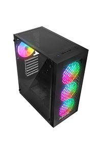 PLAID V5 Mesh 600W 80+ BRONZE Temperli Camlı 4x12cm Auto RGB Fan ATX Mid-T Gaming Oyuncu Kasası ürün fotoğrafı
