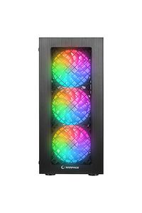 PLAID V5 Mesh 600W 80+ BRONZE Temperli Camlı 4x12cm Auto RGB Fan ATX Mid-T Gaming Oyuncu Kasası ürün fotoğrafı