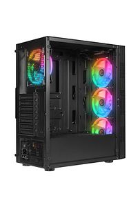 PLAID V5 Mesh 600W 80+ BRONZE Temperli Camlı 4x12cm Auto RGB Fan ATX Mid-T Gaming Oyuncu Kasası ürün fotoğrafı