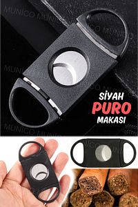 Hediyelik Puro Kesme Makası Puro Kesici Cigeratta Puro Kesme Kesici Paslanmaz Bıçak Kaliteli Şık Pro ürün fotoğrafı