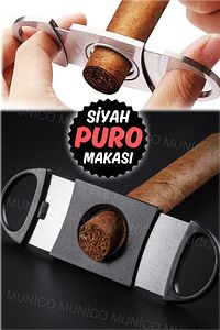 Hediyelik Puro Kesme Makası Puro Kesici Cigeratta Puro Kesme Kesici Paslanmaz Bıçak Kaliteli Şık Pro ürün fotoğrafı