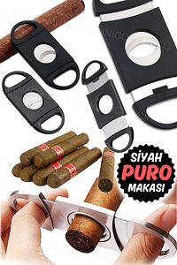 Hediyelik Puro Kesme Makası Puro Kesici Cigeratta Puro Kesme Kesici Paslanmaz Bıçak Kaliteli Şık Pro ürün fotoğrafı