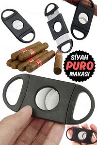 Hediyelik Puro Kesme Makası Puro Kesici Cigeratta Puro Kesme Kesici Paslanmaz Bıçak Kaliteli Şık Pro ürün fotoğrafı