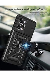 Redmi Note 12 Pro 5g Kılıf Kamera Korumalı Sürgülü Yüzüklü Armor Tank Kapak ürün fotoğrafı