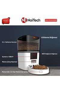 Pet Feeder 6L 1080P Ayarlanabilir Kameralı- Wifili- Kedi Köpek Akıllı Mama Kabı ürün fotoğrafı