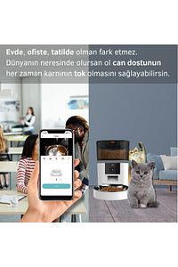 Pet Feeder 6L 1080P Ayarlanabilir Kameralı- Wifili- Kedi Köpek Akıllı Mama Kabı ürün fotoğrafı