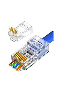 100 Adet Yeni Nesil (Delikli, Açık Uçlu) Cat6 EZ RJ45 Konnektör UTP Jack ürün fotoğrafı