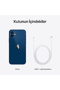 iPhone 12 64 GB Mavi Cep Telefonu Aksesuarsız Kutu (Apple Türkiye Garantili) ürün fotoğrafı