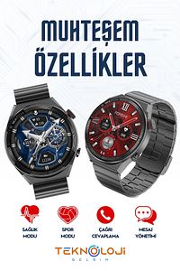 Dt3 Mate Çift Kordon Akıllı Saat Smart Watch Siri Nfc Gps ürün fotoğrafı