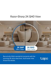 Tapo C220 QHD 2K 4MP Yapay Zeka Destekli Wİ-Fİ İç Mekan Güvenlik Kamerası ürün fotoğrafı