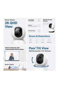 Tapo C220 QHD 2K 4MP Yapay Zeka Destekli Wİ-Fİ İç Mekan Güvenlik Kamerası ürün fotoğrafı