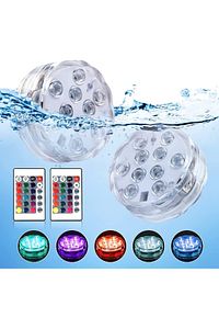 Rgb Led Işık Su Geçirmez Kumandalı Havuz-Akvaryum-Nargile Ledi Dekoratif Su Altı Aydınlatma Lambası ürün fotoğrafı