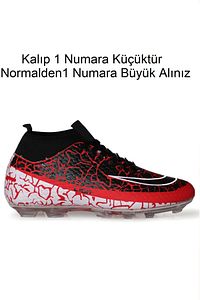 Unisex Çoraplı Krampon Futbol Ayakkabısı Freemax.1071 Kırmızı Siyah ürün fotoğrafı