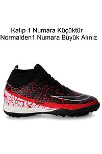 Unisex Çoraplı Halı saha Futbol Ayakkabısı Freemax.1072 Kırmızı Siyah ürün fotoğrafı