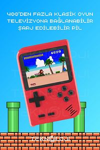 400 Oyunlu Mini Atari Gameboy Oyun Konsolu Gamebox Kollu Atari ürün fotoğrafı
