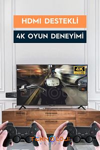 Gaming Atari 2.4g Uyumlu Kablosuz Çift Kol Atari Retro 20000 Oyun Game Stick ürün fotoğrafı
