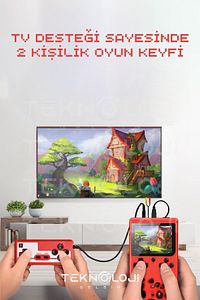 400 Oyunlu Mini Atari Gameboy Oyun Konsolu Gamebox Kollu Atari ürün fotoğrafı