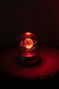 Renk Değiştiren Led Işıklı Cam Satürn Kız Küre Dolunay Lamba Kristal Top Lotus Kamelya Çiçeği Kolye ürün fotoğrafı
