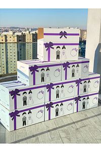 Lüks Çeyiz Kolisi ** En Kalın Ve Sağlam Zımba Dikişli 5 Adet Mor Koli ** ürün fotoğrafı