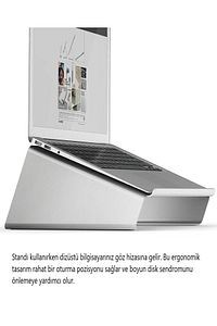 Laptop Standı Notebook Soğutucu Macbook Yükseltici Sehpa-gümüş Gri-10/17 Inch ürün fotoğrafı