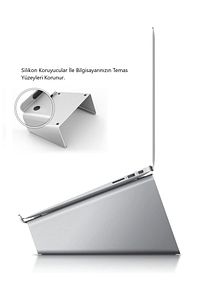 Laptop Standı Notebook Soğutucu Macbook Yükseltici Sehpa-gümüş Gri-10/17 Inch ürün fotoğrafı