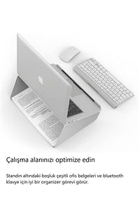 Laptop Standı Notebook Soğutucu Macbook Yükseltici Sehpa-gümüş Gri-10/17 Inch ürün fotoğrafı
