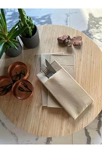 How Naturel Renk Cepli Kumaş Dokulu Peçete 40*40 50 Adet - 1/8 Kitap Katlı ürün fotoğrafı