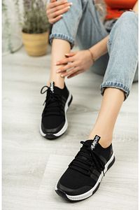 Siyah - Unisex Yazlık Sneaker Ayakkabı ürün fotoğrafı