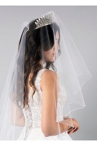 2 Katlı Gelin Duvağı- Nikah Duvağı Kırık Beyaz Taraklı Uzun Katı 1 Mt Kısa Katı 65 Cm1.klt.hayal Tül ürün fotoğrafı