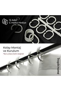 Banyo Perdesi Papatya Çiçek Desen Duş Perde Su Geçirmez Küvet Perde 180x200 Duş Perdesi 12 C-halkalı ürün fotoğrafı