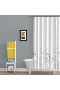 Banyo Perdesi Papatya Çiçek Desen Duş Perde Su Geçirmez Küvet Perde 180x200 Duş Perdesi 12 C-halkalı ürün fotoğrafı