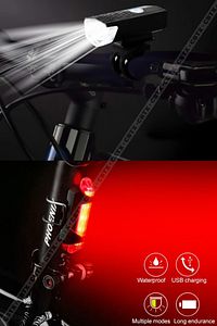 Usb Şarj Edilebilir Led Bisiklet Far Ön Işık Kuyruk Lambası ürün fotoğrafı