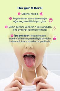 Dil Temizleme Aparatı/dil Sıyırıcı El Yapımı Beton Stant Taşıma Kesesi Hediye ürün fotoğrafı