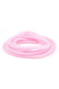 Şarj Aleti Kablosu Kablo Kordon Koruyucu Spiral Sarma Kılıf Koruma Açık Pembe ürün fotoğrafı
