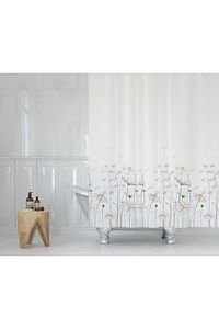 Banyo Perdesi Papatya Çiçek Desen Duş Perde Su Geçirmez Küvet Perde 180x200 Duş Perdesi 12 C-halkalı ürün fotoğrafı