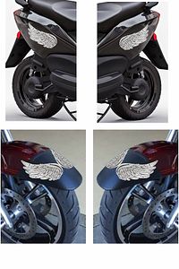 Kanat 30 Cm Motorsiklet Kask Laptop Ve Araç Sticker, 1 Kanat Boyu 15 Cm Dir , 15 15 Cm Şeklindedir. ürün fotoğrafı