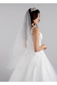 2 Katlı Gelin Duvağı- Nikah Duvağı Kırık Beyaz Taraklı Uzun Katı 1 Mt Kısa Katı 65 Cm1.klt.hayal Tül ürün fotoğrafı