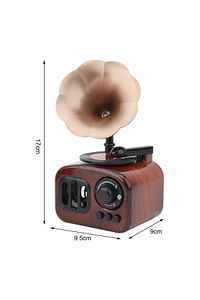 Premium Pro Retro Nostaljik Görünümlü Gramafon Radyo Müzik Kutusu Kurmalı Home Serisi Osmanlı Tarzı ürün fotoğrafı