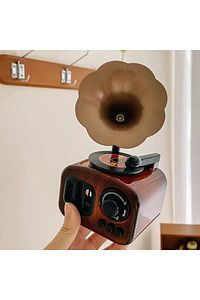 Premium Pro Retro Nostaljik Görünümlü Gramafon Radyo Müzik Kutusu Kurmalı Home Serisi Osmanlı Tarzı ürün fotoğrafı