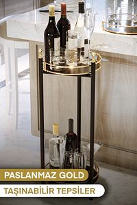 Bahçe Balkon Çiçeklik Saksı Standı Dekoratif Lüks Metal 2 Katlı Saksılık Servis Sunum Tepsileri ürün fotoğrafı