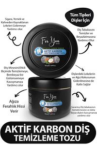 Aktif Karbon Diş Temizleme Tozu 50 Gr Extra Beyazlatıcı Diş Tozu + Nane ürün fotoğrafı