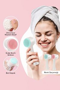 Sivilce Siyah Nokta Makyaj Temizleme Fırçası Silikon Peeling Aleti Çift Taraflı Yüz Bakım Cihazı ürün fotoğrafı