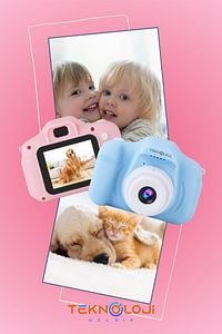 Çocuk Kamerası Dijital Fotoğraf Makinesi Mini 1080p HD Kamera Hafıza Kart Hediyeli ürün fotoğrafı