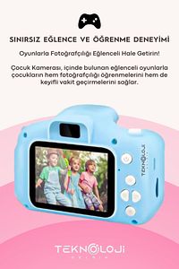 Çocuk Kamerası Dijital Fotoğraf Makinesi Mini 1080p HD Kamera Hafıza Kart Hediyeli ürün fotoğrafı