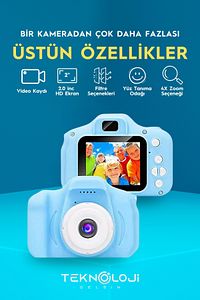Çocuk Kamerası Dijital Fotoğraf Makinesi Mini 1080p HD Kamera Hafıza Kart Hediyeli ürün fotoğrafı