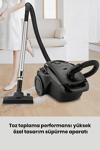 Zümrüt 4 Litre Geniş Kapasiteli Hız Ayarlı Toz Torbalı 5 Yıl Garantili Elektrikli Süpürge ürün fotoğrafı