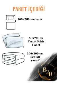 Tek Kişilik Lastikli Çarşaflı Nevresim Takımı |antrasit Gri | ürün fotoğrafı