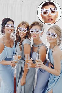 8 Adet Bride Konsepti Gözlük Rose Gold Renk Team Bride Yazılı Beyaz Bekarlığa Veda Partisi Gözlüğü ürün fotoğrafı