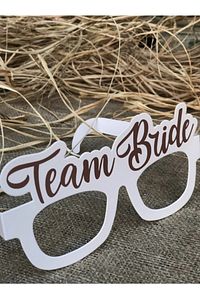 8 Adet Bride Konsepti Gözlük Rose Gold Renk Team Bride Yazılı Beyaz Bekarlığa Veda Partisi Gözlüğü ürün fotoğrafı